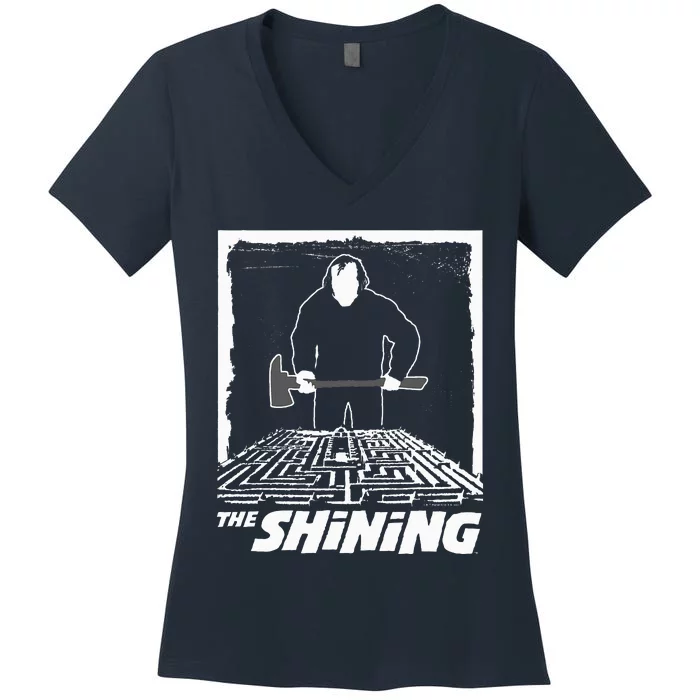 retro The Shining Maze White Women's V-Neck T-Shirt