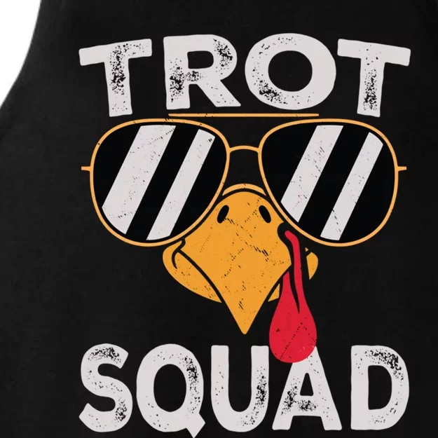 Running Turkey Sunglasses Trot Squad Thanksgiving Gift Ladies Tri-Blend Wicking Tank