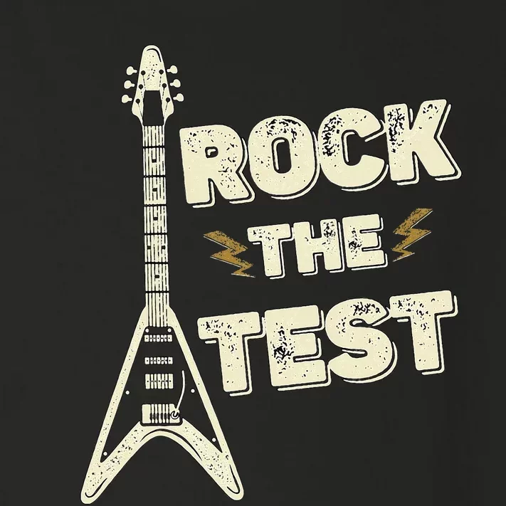 Rock The Test Guitar Testing Day Teacher Test Day Teacher Toddler Long Sleeve Shirt