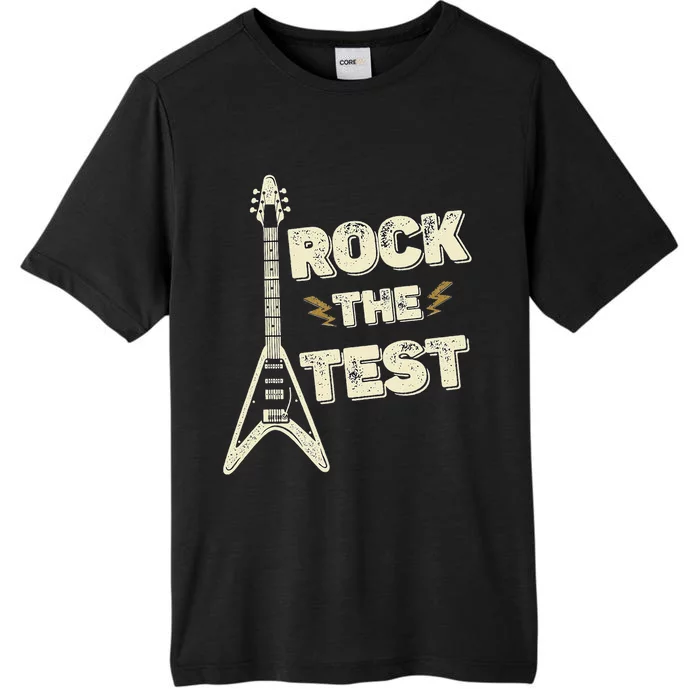 Rock The Test Guitar Teacher Test Day Testing Day Teacher ChromaSoft Performance T-Shirt