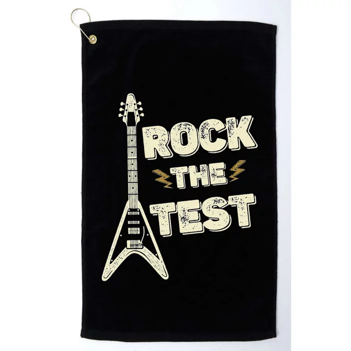 Rock The Test Guitar Teacher Test Day Testing Day Teacher Platinum Collection Golf Towel