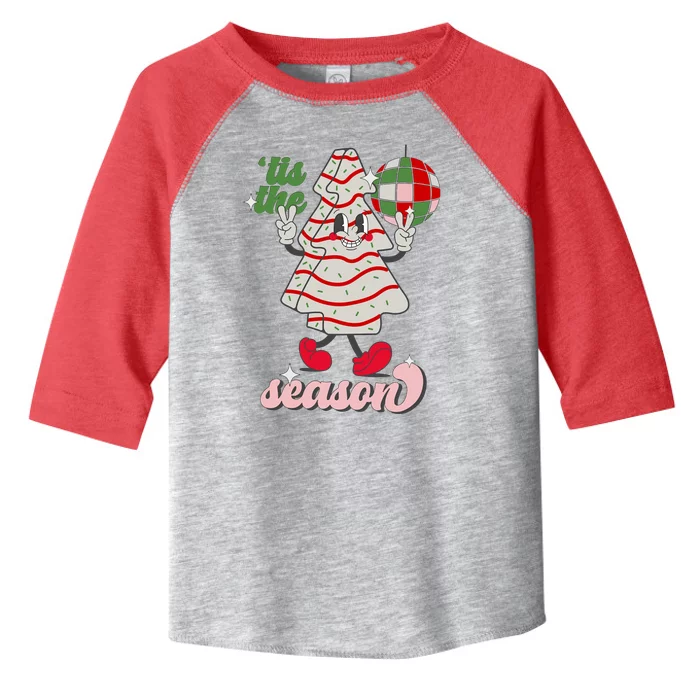 Retro Tis The Season Christmas Tree Cake Funny Xmas Costume_Pullover Toddler Fine Jersey T-Shirt