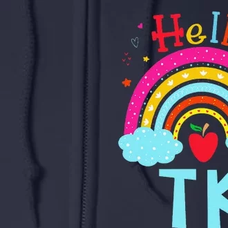 Rainbow Tk Teacher Transitional Kindergarten Back To School Full Zip Hoodie