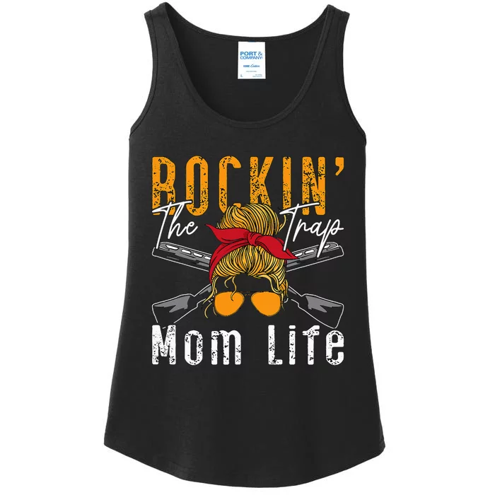 Rockin The Trap Mom Life Clay Target Shooting Clay Shooting Ladies Essential Tank