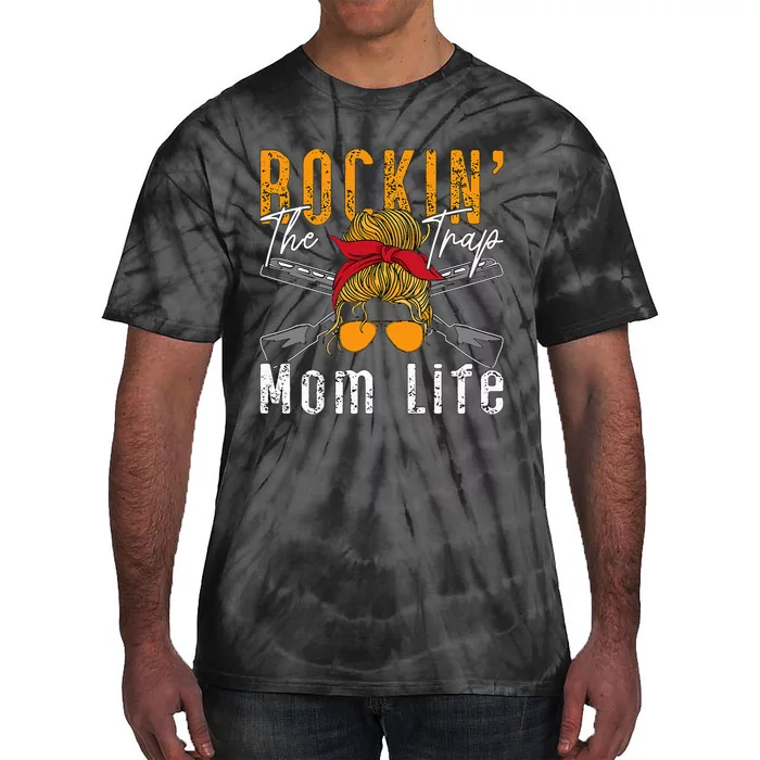 Rockin The Trap Mom Life Clay Target Shooting Clay Shooting Tie-Dye T-Shirt