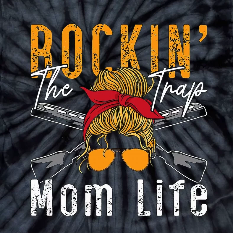 Rockin The Trap Mom Life Clay Target Shooting Clay Shooting Tie-Dye T-Shirt