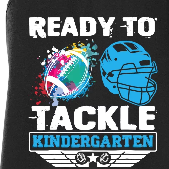 Ready To Tackle Kindergarten Football Back To School Boy Women's Racerback Tank