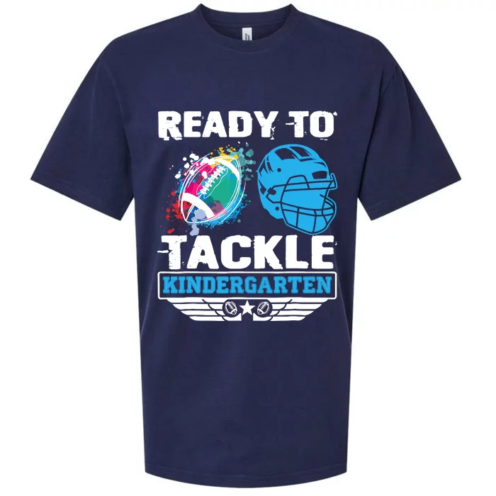 Ready To Tackle Kindergarten Football Back To School Boy Sueded Cloud Jersey T-Shirt