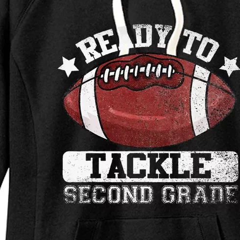 Ready To Tackle 2nd Second Grade Football Back To School Women's Fleece Hoodie