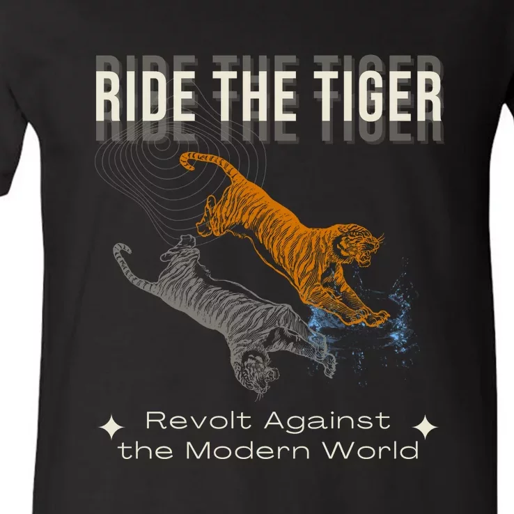 Ride The Tiger Julius Evola Revolt Against The Modern World V-Neck T-Shirt