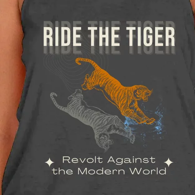 Ride The Tiger Julius Evola Revolt Against The Modern World Women's Knotted Racerback Tank