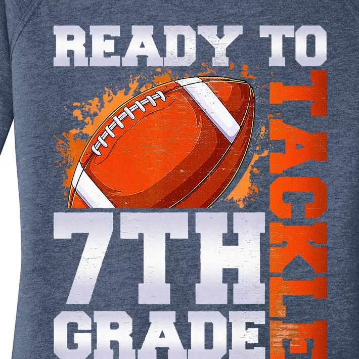 Ready To Tackle 7th Grade Football Back To School First Day Women's Perfect Tri Tunic Long Sleeve Shirt