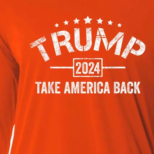 Red Trump Trump 2024 Take America Back Election Red Cooling Performance Long Sleeve Crew