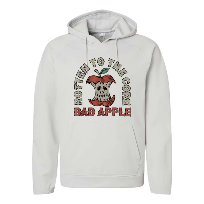 Rotten To The Core Bad Apple Funny Performance Fleece Hoodie