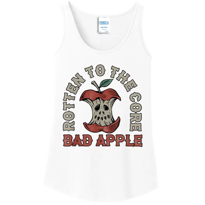 Rotten To The Core Bad Apple Funny Ladies Essential Tank