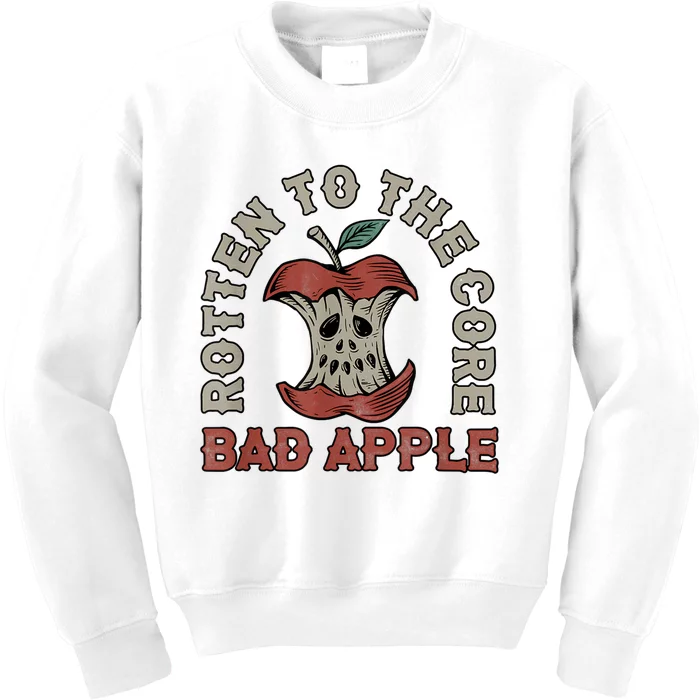 Rotten To The Core Bad Apple Funny Kids Sweatshirt