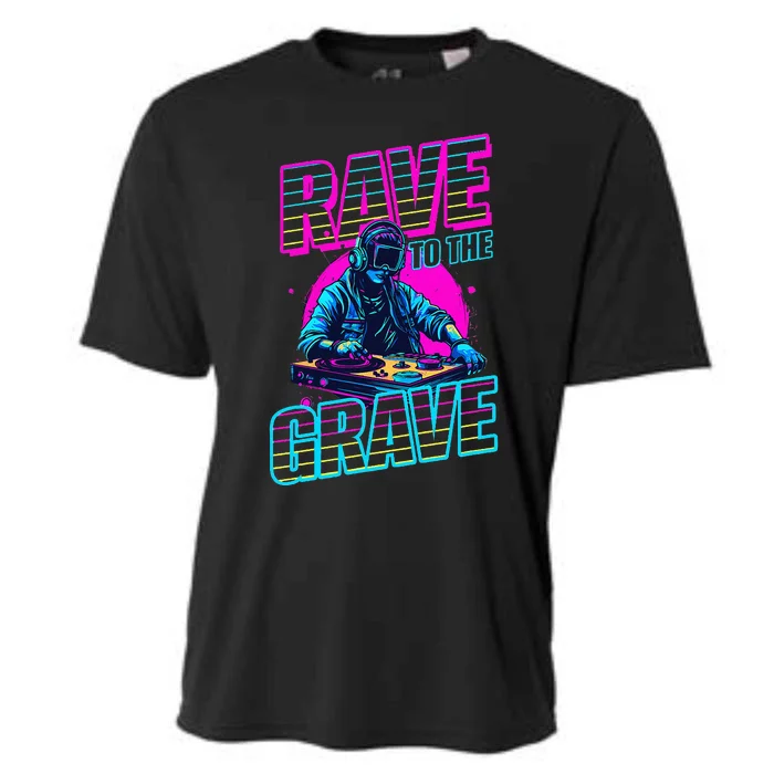 Rave To The Grave Design Edm Rave Cooling Performance Crew T-Shirt