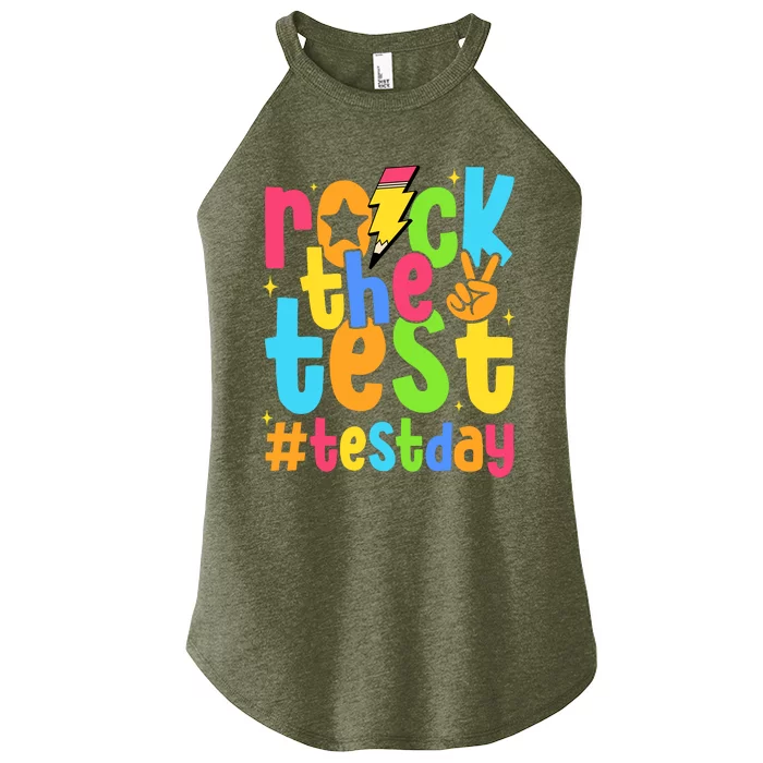 Rock The Test Testing Day Motivational Teacher Student Women’s Perfect Tri Rocker Tank