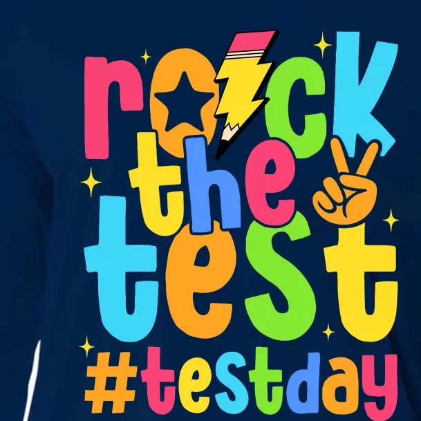 Rock The Test Testing Day Motivational Teacher Student Cooling Performance Long Sleeve Crew