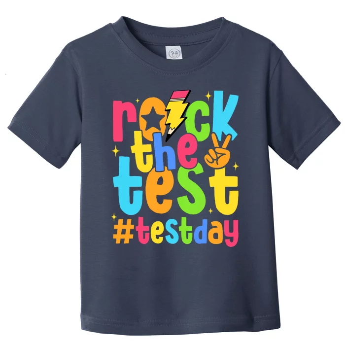 Rock The Test Testing Day Motivational Teacher Student Toddler T-Shirt