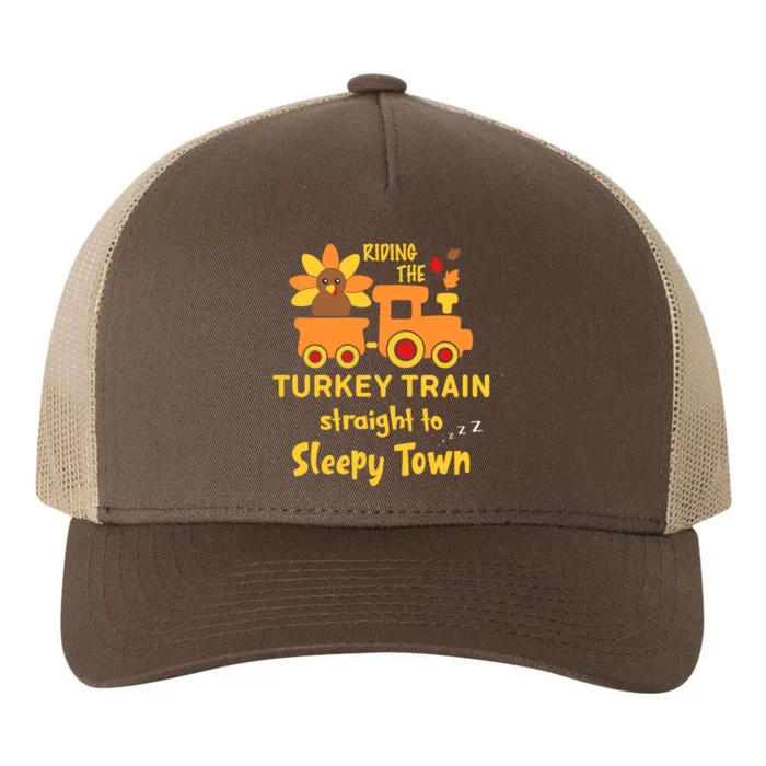 Riden The Turkey Train Sleepy Town Yupoong Adult 5-Panel Trucker Hat