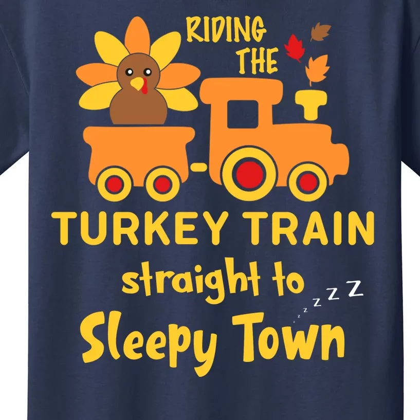 Riden The Turkey Train Sleepy Town Kids T-Shirt