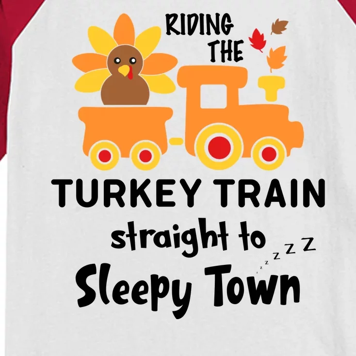 Riden The Turkey Train Sleepy Town Kids Colorblock Raglan Jersey