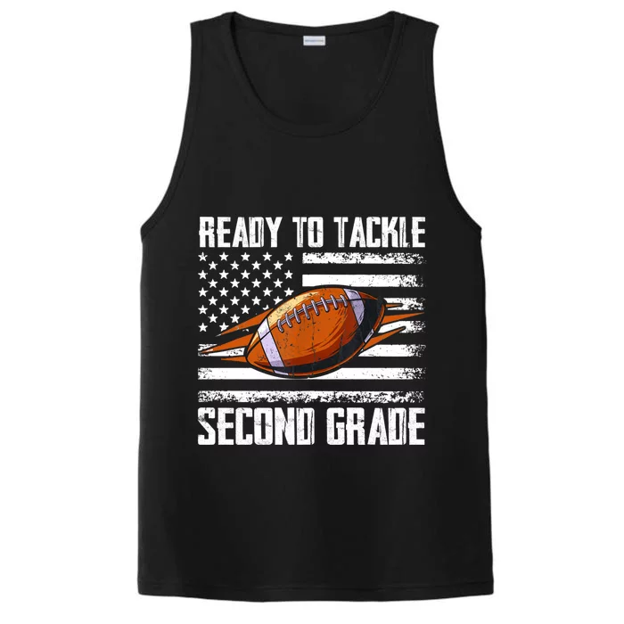 Ready To Tackle Second Grade Football Happy First School Day Gift Performance Tank