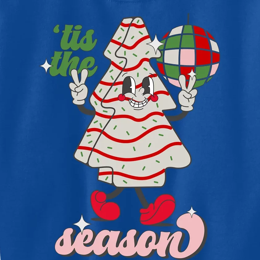 Retro Tis The Season Christmas Tree Cake Funny Xmas Costume Gift Kids Sweatshirt