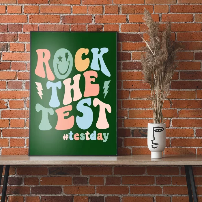 Rock The Test Testing Day Retro Motivational Teacher Student Poster