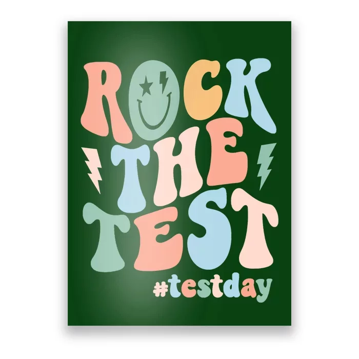 Rock The Test Testing Day Retro Motivational Teacher Student Poster