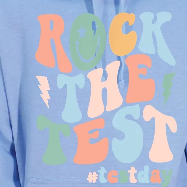 Rock The Test Testing Day Retro Motivational Teacher Student Unisex Surf Hoodie