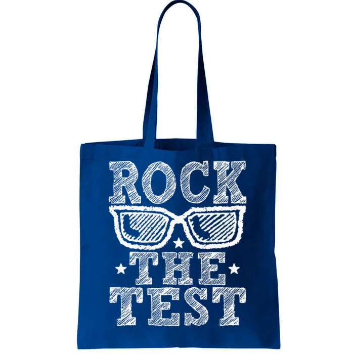 Rock The Test Testing Day Retro Motivational Tote Bag