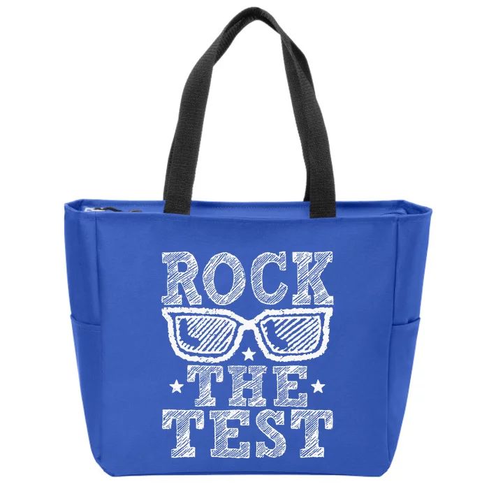 Rock The Test Testing Day Retro Motivational Zip Tote Bag