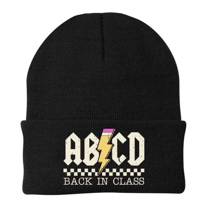 Retro Teacher Tour Abcd Back To School Classic Rock Knit Cap Winter Beanie