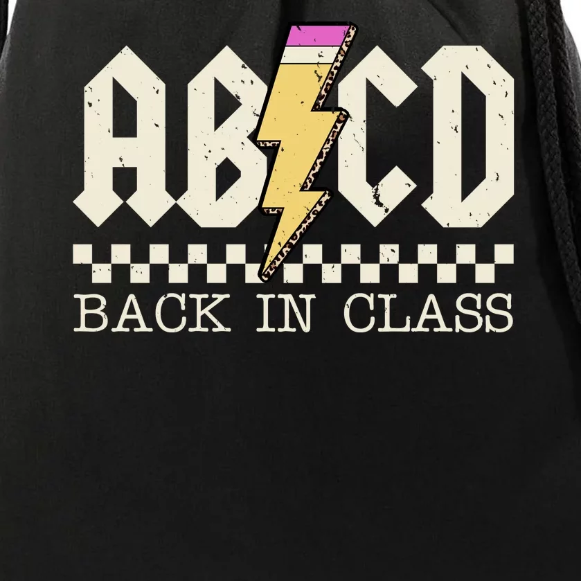 Retro Teacher Tour Abcd Back To School Classic Rock Drawstring Bag