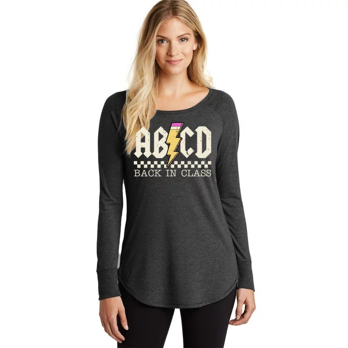 Retro Teacher Tour Abcd Back To School Classic Rock Women's Perfect Tri Tunic Long Sleeve Shirt