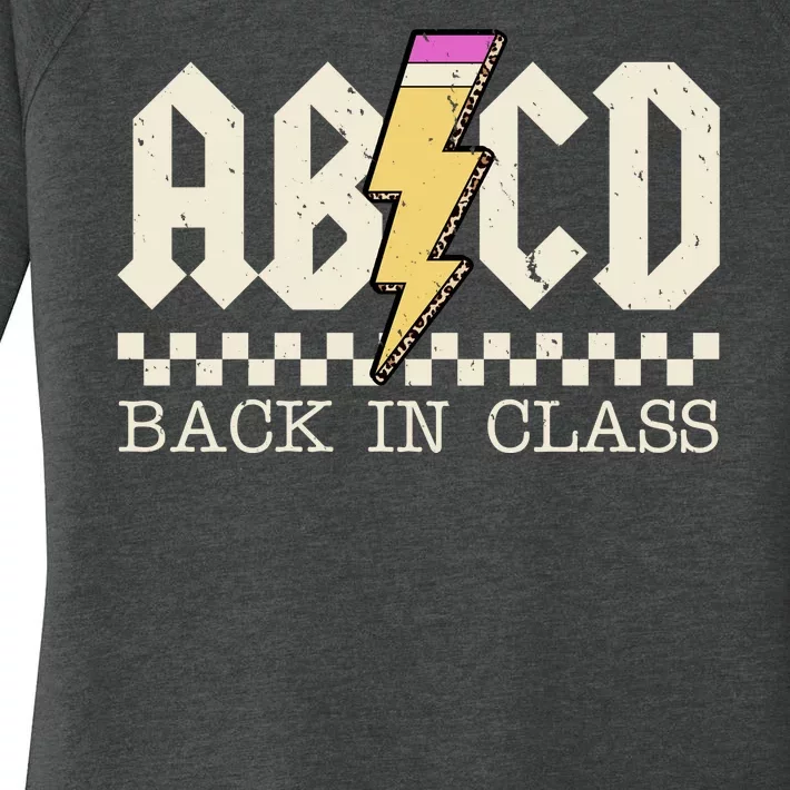 Retro Teacher Tour Abcd Back To School Classic Rock Women's Perfect Tri Tunic Long Sleeve Shirt