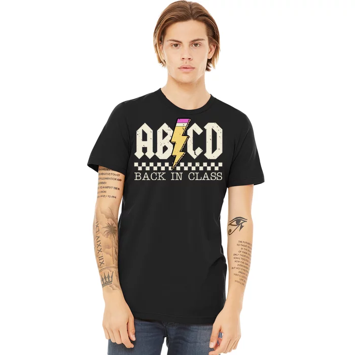 Retro Teacher Tour Abcd Back To School Classic Rock Premium T-Shirt