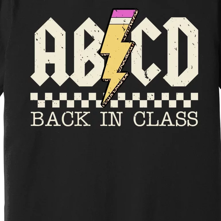 Retro Teacher Tour Abcd Back To School Classic Rock Premium T-Shirt