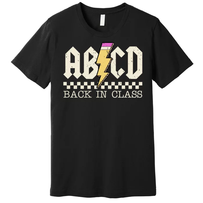 Retro Teacher Tour Abcd Back To School Classic Rock Premium T-Shirt