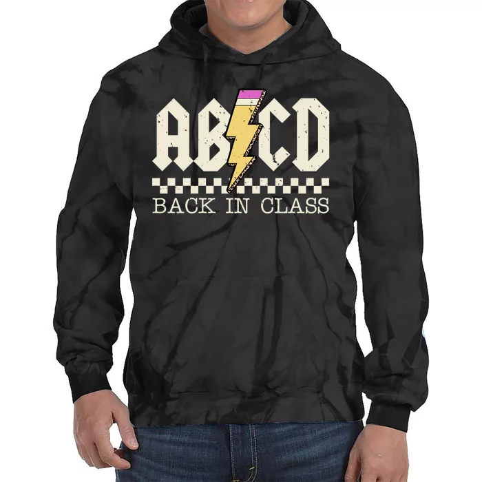 Retro Teacher Tour Abcd Back To School Classic Rock Tie Dye Hoodie