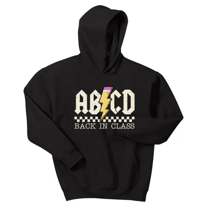 Retro Teacher Tour Abcd Back To School Classic Rock Kids Hoodie