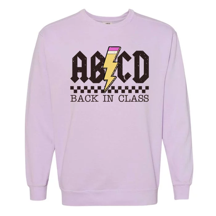 Retro Teacher Tour Abcd Back To School Classic Rock Garment-Dyed Sweatshirt