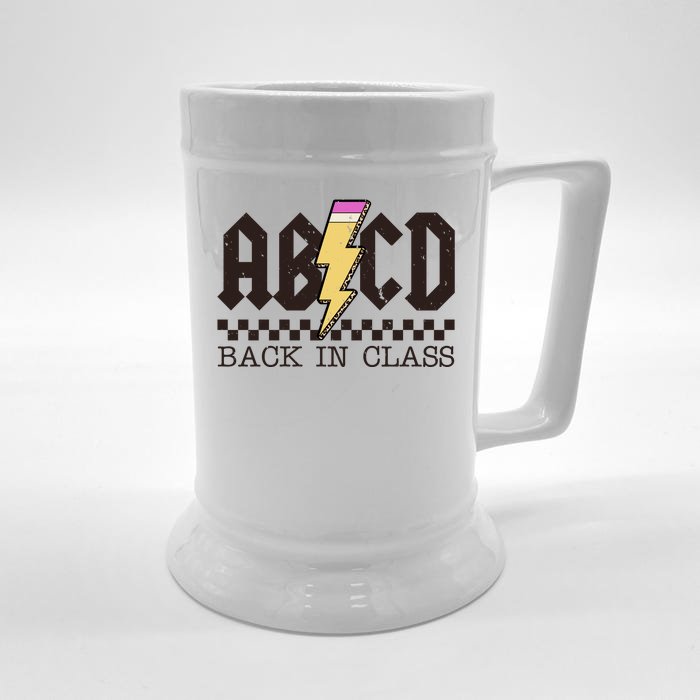 Retro Teacher Tour Abcd Back To School Classic Rock Front & Back Beer Stein