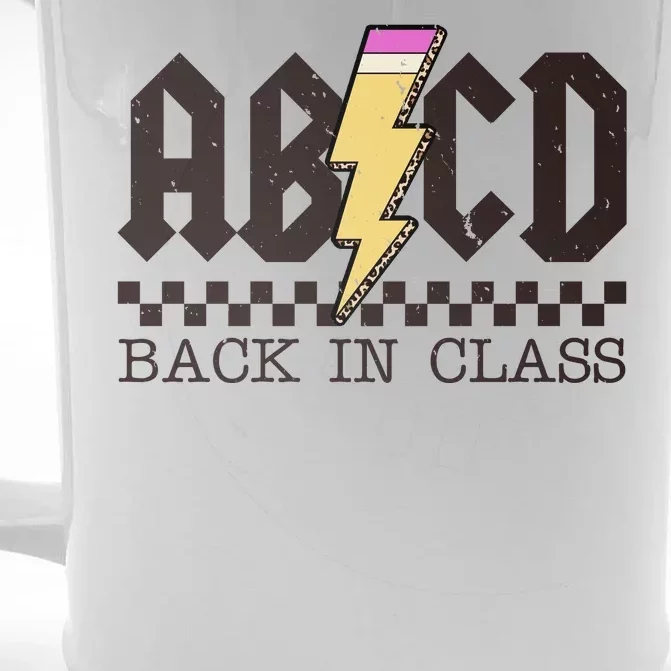 Retro Teacher Tour Abcd Back To School Classic Rock Front & Back Beer Stein