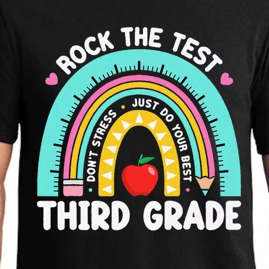 Rock The Test Day 3rd Grade Teacher Third Grade Testing Day Pajama Set