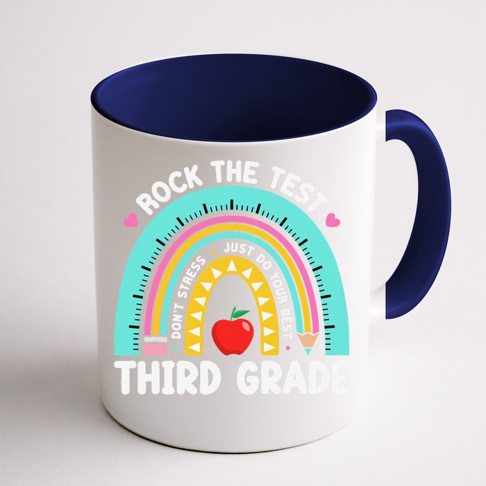 Rock The Test Day 3rd Grade Teacher Third Grade Testing Day Front & Back Coffee Mug