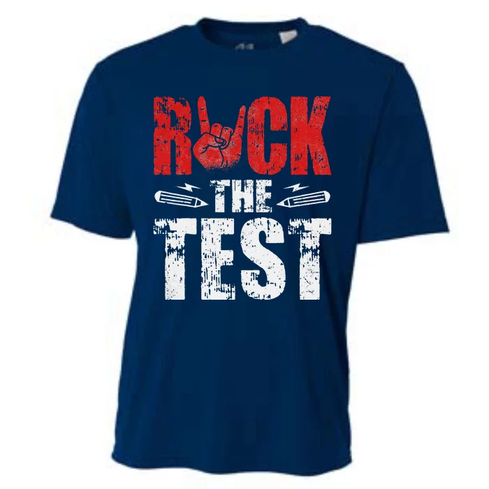 Rock The Test Distressed Students And Teachers Novelty Cooling Performance Crew T-Shirt