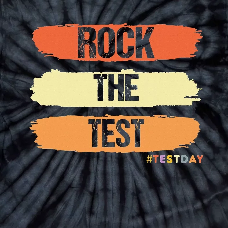 Rock The Test Testing Day Retro Motivational Teacher Student Tie-Dye T-Shirt